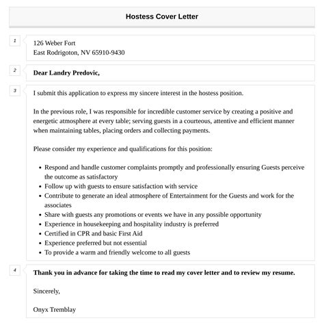 hostess cover letter|Hostess Cover Letter Examples .